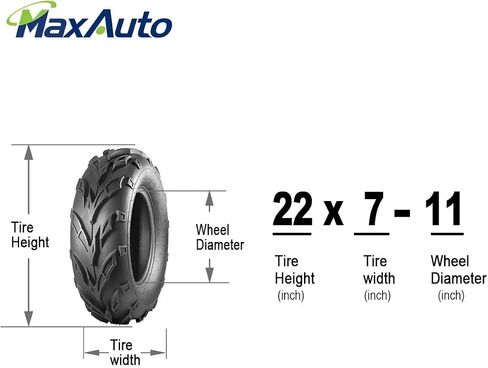 MaxAuto 22x7-11 Sport ATV Tires 22x7x11 Quad Tires Compatible with Honda Recon 250 Suzuki Ozark 250,6 PR Tubeless All Terrain UTV Tires, 2 Pack in Kuwait