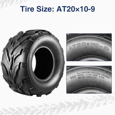 MaxAuto 22x7-11 Sport ATV Tires 22x7x11 Quad Tires Compatible with Honda Recon 250 Suzuki Ozark 250,6 PR Tubeless All Terrain UTV Tires, 2 Pack in Kuwait