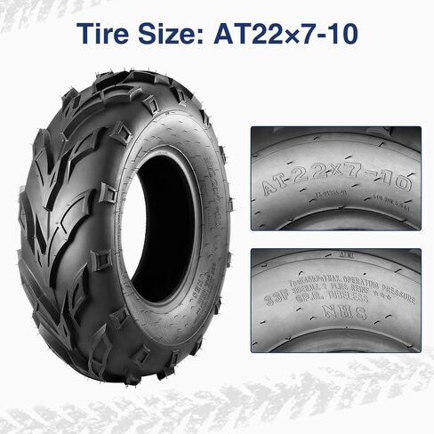 MaxAuto 22x7-11 Sport ATV Tires 22x7x11 Quad Tires Compatible with Honda Recon 250 Suzuki Ozark 250,6 PR Tubeless All Terrain UTV Tires, 2 Pack in Kuwait