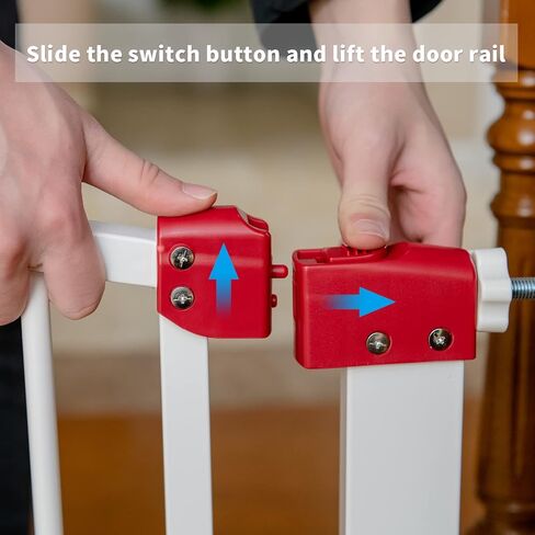 بوابة كلب طويلة للغاية للسلالم والمدخل، بوابة معدنية طويلة آمنة للحيوانات الأليفة بطول 28 بوصة - 47 بوصة مع باب، بدون حفر ضغط قابل للتعديل من خلال بوابات الكلاب من LAZYLAND (36.5 بوصة × 1 بوصة × 30 بوصة أبيض) in Kuwait