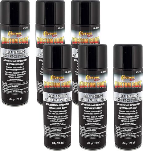 Custom Coat Self Etching Acid Etch Primer - 12.9 Ounce Spray Can - Gray - Automotive and Industrial Primer - Great for use on Bare Metal Areas Before applying Truck Bed Liner (Pack of 3) in Saudi Arabia
