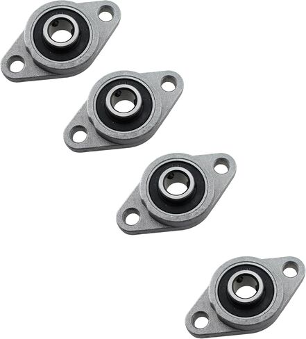 TAODAN 4PCS 8MM/0.31 Inch Bore Silver Zinc Alloy Base Flange Bearing Self Aligning KFL08 for Machinery Power Mining and Metallurgy in Saudi Arabia