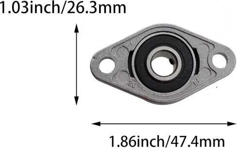 TAODAN 4PCS 8MM/0.31 Inch Bore Silver Zinc Alloy Base Flange Bearing Self Aligning KFL08 for Machinery Power Mining and Metallurgy in Saudi Arabia