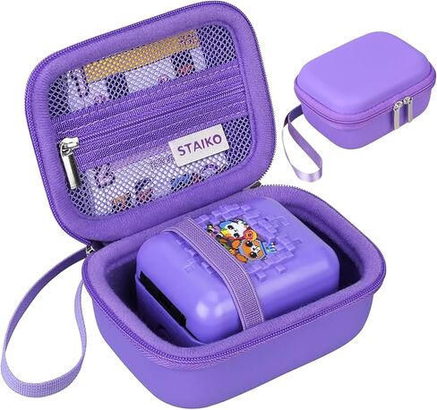 حقيبة حمل صلبة باللون الأرجواني من Staiko لحيوانك الأليف الإلكتروني الافتراضي من Bitzee، وكاميرا رقمية فورية، وملحقات رقمية، ومنظم سماعات أذن كابل إلكتروني صغير، والقرص الصلب in Kuwait