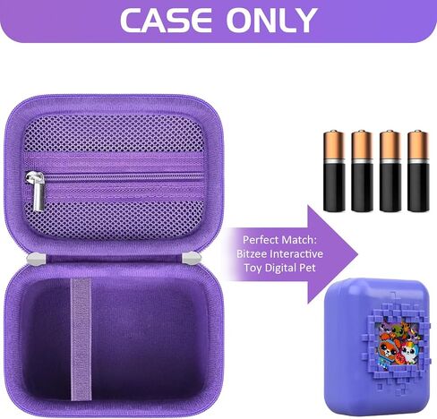 حقيبة حمل صلبة باللون الأرجواني من Staiko لحيوانك الأليف الإلكتروني الافتراضي من Bitzee، وكاميرا رقمية فورية، وملحقات رقمية، ومنظم سماعات أذن كابل إلكتروني صغير، والقرص الصلب in Kuwait