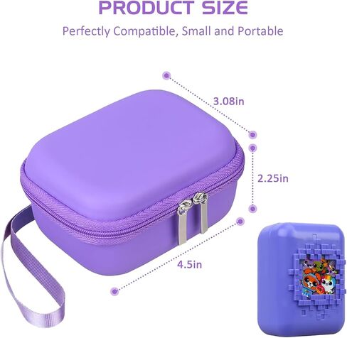 حقيبة حمل صلبة باللون الأرجواني من Staiko لحيوانك الأليف الإلكتروني الافتراضي من Bitzee، وكاميرا رقمية فورية، وملحقات رقمية، ومنظم سماعات أذن كابل إلكتروني صغير، والقرص الصلب in Kuwait