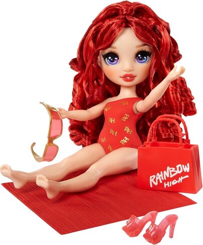 Rainbow High Swim & Style Ruby, Red 11" Fashion Doll with Shimmery Wrap to Style 10+ Ways, Removable Swimsuit, Sandals, Fun Play Accessories. Kids Toy Gift Ages 4-12 Years in Saudi Arabia