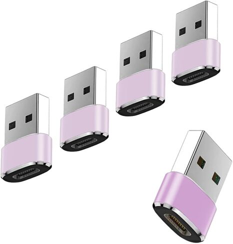 محول شاحن pTINKS USB من النوع C أنثى إلى USB A ذكر لهاتف iPhone 15/Pro/Pro Max/Plus/14/13/12، XS/XR/X، سلسلة الساعات. آيباد، سامسونج (وردي) in Kuwait