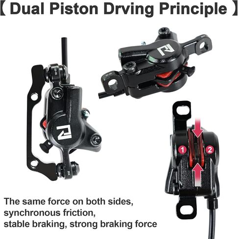 ROADNADO Hydraulic Disc Brakes Set for Mountain Bike Bicycle MTB Aluminum Alloy Oil Brake Set 160mm Front 800mm Rear 1400mm Hydraulic Brake Set for Universal in Saudi Arabia