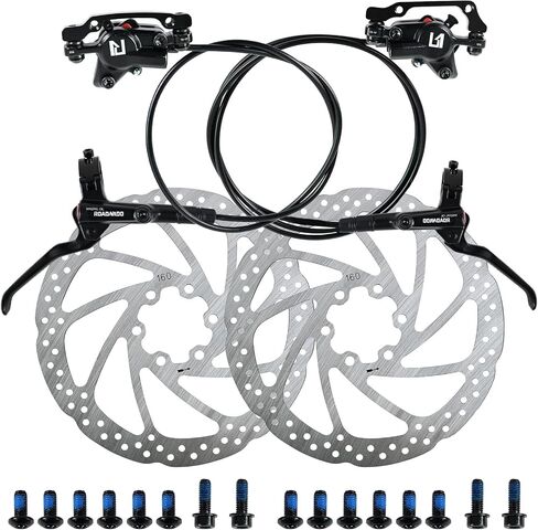 ROADNADO Hydraulic Disc Brakes Set for Mountain Bike Bicycle MTB Aluminum Alloy Oil Brake Set 160mm Front 800mm Rear 1400mm Hydraulic Brake Set for Universal in Saudi Arabia