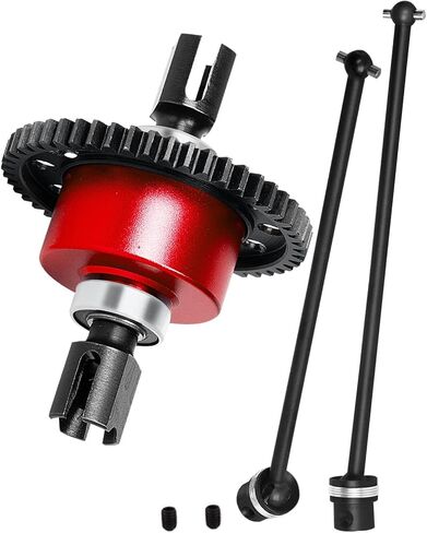 hopsupRC Center Drive Shaft CVD & 50T Diff Gear Slipper Upgrades Part for 1/8 Kraton 6s,Steel #45 Center Driveshaft Axles & Metal Spur Gear Differential Gears,Red in Saudi Arabia