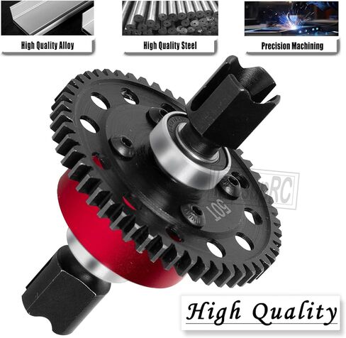 hopsupRC Center Drive Shaft CVD & 50T Diff Gear Slipper Upgrades Part for 1/8 Kraton 6s,Steel #45 Center Driveshaft Axles & Metal Spur Gear Differential Gears,Red in Saudi Arabia