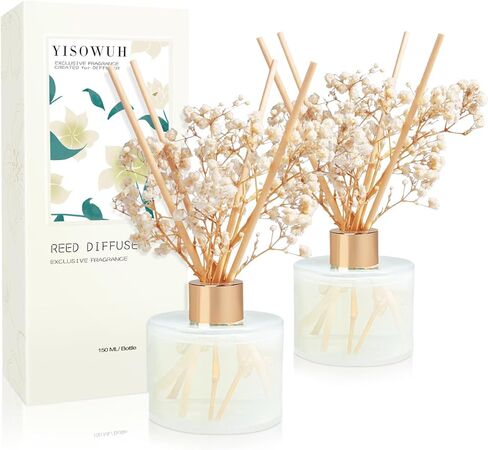 مجموعة ناشر روائح القصب من YISOWUH، 5.28 أونصة (150 مل) ناشر رائحة الفاكهة، عبوة واحدة مع 8 أعواد عطر تدوم طويلاً للمنزل والحمام وديكور الغرفة in Kuwait