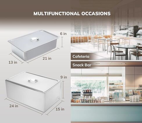 طاولة بخار لتسخين الطعام من الفولاذ المقاوم للصدأ من الدرجة التجارية SYBO من الفولاذ المقاوم للصدأ Bain Marie لتقديم الطعام والمطاعم، جيدة لخوادم البوفيه وتدفئة الحفلات، 3 أقسام مع صنبور، فضي in Kuwait
