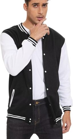ACEFAST INC Men's Varsity Baseball Jacket Casual Letterman Bomber Jacket Windbreaker Lightweight Jacket in Saudi Arabia