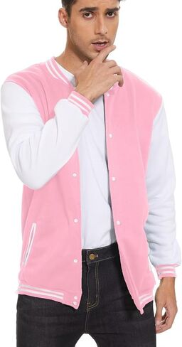 ACEFAST INC Men's Varsity Baseball Jacket Casual Letterman Bomber Jacket Windbreaker Lightweight Jacket in Saudi Arabia