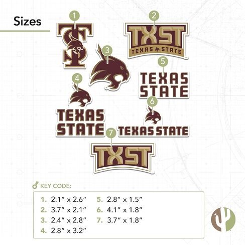 الصحراء الصبار جامعة ولاية تكساس TXState بوبكاتس ملصقات الفينيل الشارات الكمبيوتر المحمول زجاجة ماء سيارة القصاصات T2 (النوع 2) in Saudi Arabia