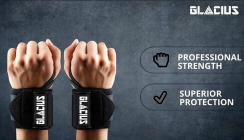GL A CIUS Premium 18" Inches Wrist Straps for Weightlifting | Unisex Wrist Support for Weightlifting | Gym Straps with Heavy Duty Thumb Loop | Adjustable, Durable, Comfortable, Secure, and Stylish in Saudi Arabia