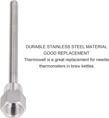 Tnfeeon الفولاذ المقاوم للصدأ Thermowell، 6.7in طول Thermowell لأجهزة استشعار درجة الحرارة تركيب الملحقات لتخمير البيرة تخمير البيرة in Saudi Arabia