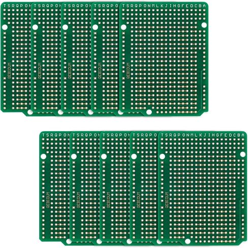 لوحة النماذج الأولية QEBIDUM، لوحة النموذج PCB، Protoboard مزدوجة الجوانب مثقوبة 2.54 مم درجة لحام لوحة الخبز، لوحات Perma Proto لمشاريع Arduino UNO R3 Shield DIY الإلكترونية (10) in Kuwait