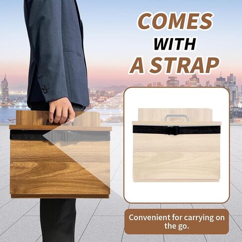 منصة محمولة على سطح الطاولة: حامل كتب منبر مع حامل كتب، تصميم قابل للطي، وتخزين مريح (جوز، متوسط) in Kuwait