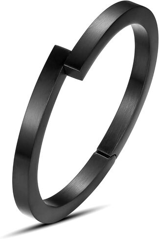 Kaydenana الكفة سوار للرجال الربيع المشبك تصميم الأزواج الإسورة مصقول الفولاذ المقاوم للصدأ المعادن مكتنزة مجوهرات هدايا للبنين هدايا in Kuwait