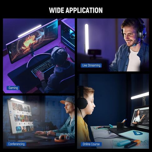 NEEWER TL40 USB Streaming Key Light Bar LED Gaming Light مع تحكم APP/PC/MAC، بدون وهج شاشة خالية من الوميض 2900K-7000K 12 مشهد CRI 95+/TLCI 97+، دوران 360 درجة 180 درجة إمالة، حامل إضاءة قابل للتعديل in Kuwait