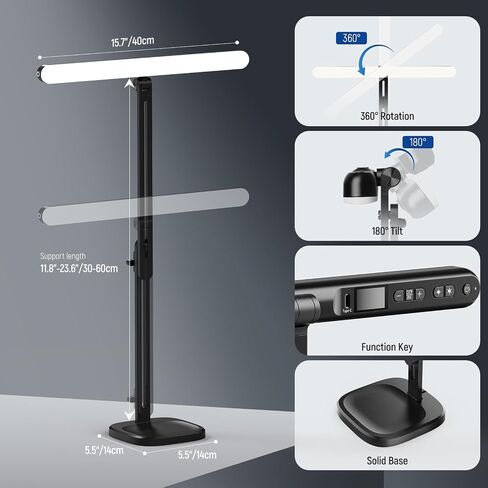 NEEWER TL40 USB Streaming Key Light Bar LED Gaming Light مع تحكم APP/PC/MAC، بدون وهج شاشة خالية من الوميض 2900K-7000K 12 مشهد CRI 95+/TLCI 97+، دوران 360 درجة 180 درجة إمالة، حامل إضاءة قابل للتعديل in Kuwait