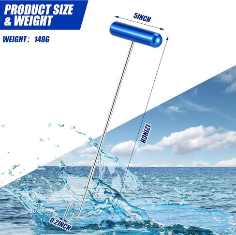 Sotiff 2 Pcs 12" Stainless Steel Fish Hook Remover Tool T-Handle in Kuwait