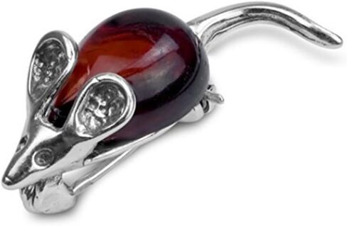 Ian and Valeri Co. Cherry Amber Sterling Silver Mouse Brooch Pin in Saudi Arabia