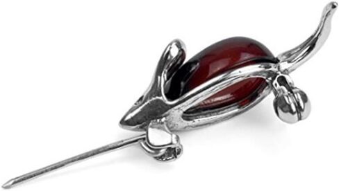 Ian and Valeri Co. Cherry Amber Sterling Silver Mouse Brooch Pin in Saudi Arabia