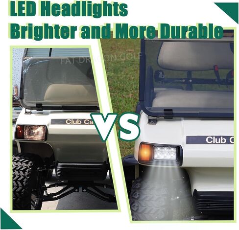 Club Car DS LED Headlight Kit with Adapter Wire, Factory Style LED Headlight Suitable for 1993-Up 12 Volt Club Car DS, Replace OEM 101988002 101988001 in Saudi Arabia