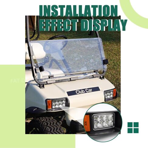 Club Car DS LED Headlight Kit with Adapter Wire, Factory Style LED Headlight Suitable for 1993-Up 12 Volt Club Car DS, Replace OEM 101988002 101988001 in Saudi Arabia