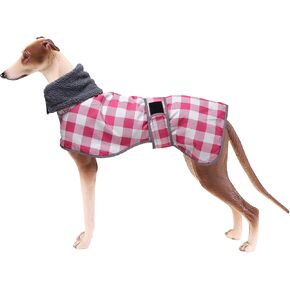 Geyecete Dog Coats for Greyhounds Whippet Fleece Greyhound Coat Jacket Winter Coat Whippet Clothes Greyhound Raincoat Fabric Velvet Outdoor-Pink-L in Kuwait