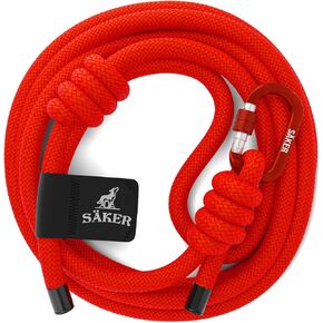 Säker Trust™ Rope Dog Leash – 61" Climbing Rope Lead with 7075 Aluminum Carabiner, Waterproof & Reflective Training Gear for Dogs, Built for Trail Running, Hiking, Everyday Use – Orange in Saudi Arabia