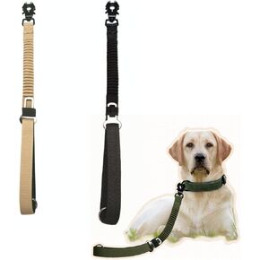 2PCS Tactical Dog Leash Heavy Duty, 20-25Inch Bungee Dog Leash, Training Walking Bungee Lead with Heavy Duty Frog Clip Car Seatbelt for Medium Large Dogs Training Walking (Black, Green) in Kuwait