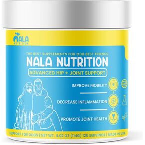 Advanced Hip and Joint Supplement for Dogs | Chondroitin, Vitamin and Glucosamine for Dogs | Dog Joint Supplement for Health + Mobility | 120 Scoops in Saudi Arabia