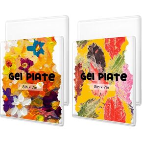 Threlaco 2 Packs Large Gel Printing Plates, 12'' x 14'' Reusable Gel Printing Plate, Printmaking Supplies for Art for Card Making, Scrapbooking, Printmaking, Paper Crafts, Monoprinting at Home in Kuwait