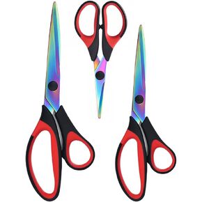 FTECYBO Multi-Purpose Sewing Scissors Titanium Coating Forged Shear Leather Scissors Stainless Steel Blade (SET) in Kuwait
