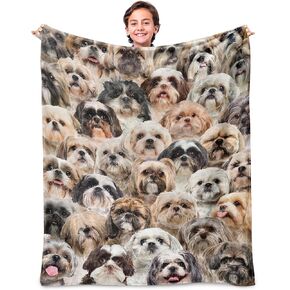 Shih Tzu Dog Blanket, Soft Fleece Throw Blanket for Couch Bed Sofa, Cozy Shih Tzu Gifts for Women Kids Adults, Plush Dog Lover Blanket Home Decor, 40"x50" in Saudi Arabia
