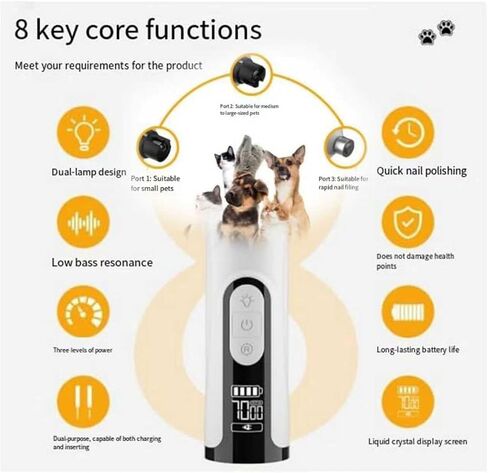 Heusom Silent Groom Pro Nail Grinder - مطحنة أظافر فائقة الهدوء للكلاب، آمنة وفعالة للعناية بمخالب الحيوانات الأليفة in Saudi Arabia