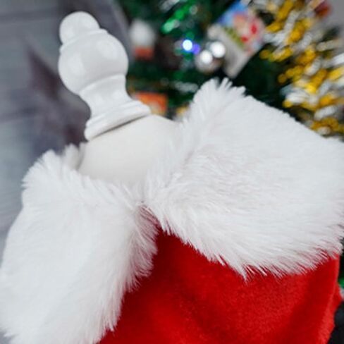 Dog Puppy Christmas Costume, Velvet Santa Claus Pet Clothes Winter Skirt Outfit for Small Medium Dogs Cats (Medium) in Saudi Arabia
