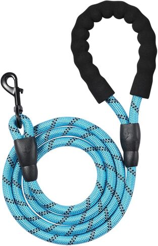 Dog Walking Leash, 1/2" x 6 FT (20~120 lbs), Heavy Duty, Reflective, 360° Swivel Buckle, Comfortable Foam Padded Handle, Resistant Climbing Rope for Small, Medium & Large Dogs, Pale Blue in Saudi Arabia