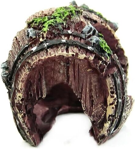 Aquarium Ornament Fish Hiding Wreck Barrel Fish Tank Decoration Resin Craft Fish Tank Accessories Pet Supplies(A) in Saudi Arabia