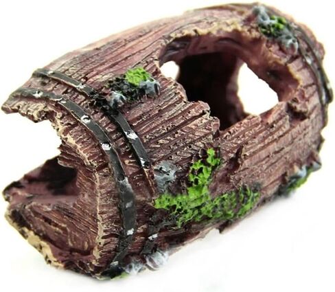 Aquarium Ornament Fish Hiding Wreck Barrel Fish Tank Decoration Resin Craft Fish Tank Accessories Pet Supplies(A) in Saudi Arabia