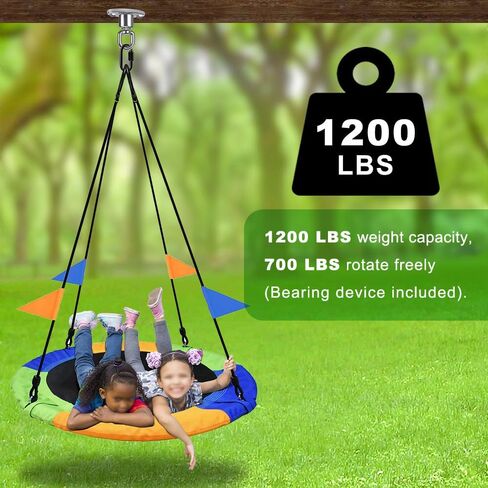 SELEWARE Heavy Duty Swing Hanger Bearing Swivel Hook, 360 Swivel Swing Hanger with Carabiner, Indoor Outdoor Swing Hardware for Tire Swing Kit Saucer Swing Playground Accessories Hammock Chair Swing in Kuwait