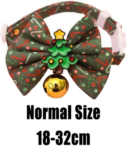 Christmas Cat Collar Breakaway with Bells, 2 Pack Holiday Safety Collars with Santa Claus & Christmas Tree Design - Adjustable Festive Collar for Cats, Kittens, Christmas Party Pet Accessories in Saudi Arabia