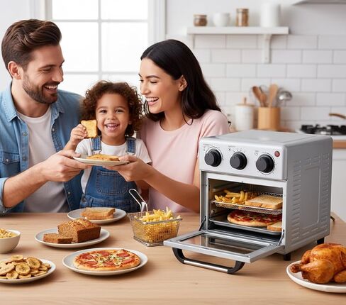 OUNIN 9L Electric Oven - Mechanical Control, 120V, 800W, Baking & Broiling 2-U Type Heating Elements, 2-Level Rack, for Home Kitchen Baking, Toasting, Even Heating with Anti-Scald Handle in Saudi Arabia