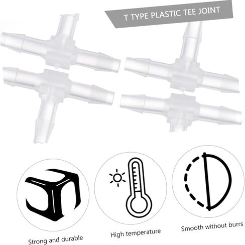 10Pcs Plastic 3 Way Hose T Connector 2Mm Tee Barb Fittings for Aquarium Air Pump Accessories Water Tube Repair and Extension in Saudi Arabia