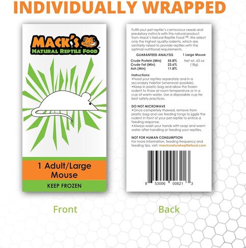 Mack's Natural Reptile Food Frozen Large Mouse - 25ct in Saudi Arabia